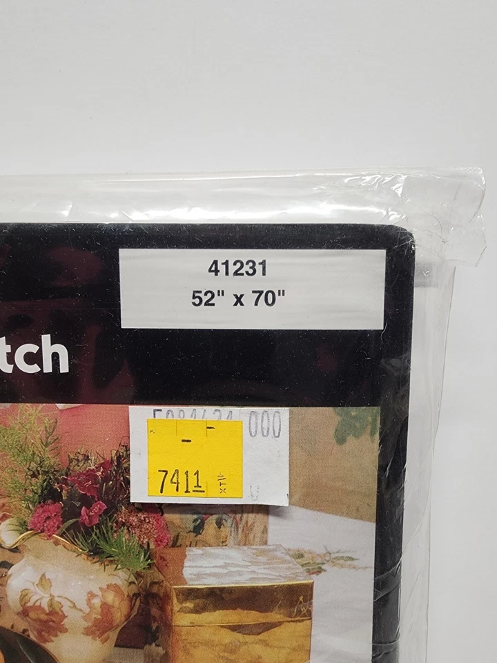 Bucilla Stamped Cross Stitch Tablecloth "A Rose is a Rose 52" x70" Kit w/floss - Image 4 of 4