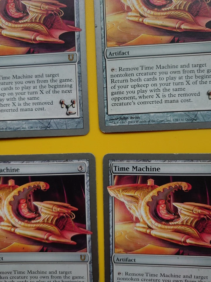 MTG Card. Time Machine playset. Unhinged rare artifact  4 cards - Image 2 of 4