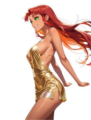 Starfire Teen Titans Waifu Weatherproof Anime Sticker 6'' Car Decal