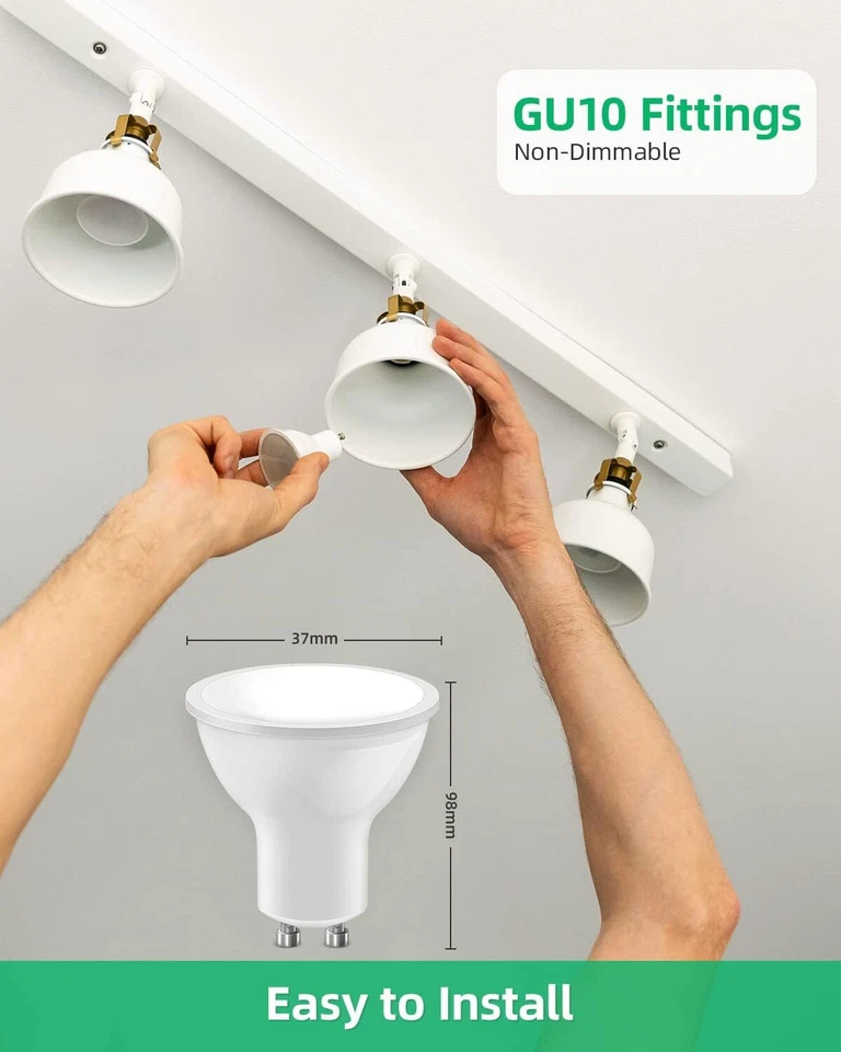 5Watt GU10 LED Bulbs Spot Light Lamps Warm Cool Day White Down Lights Lightbulbs - Image 3 of 3