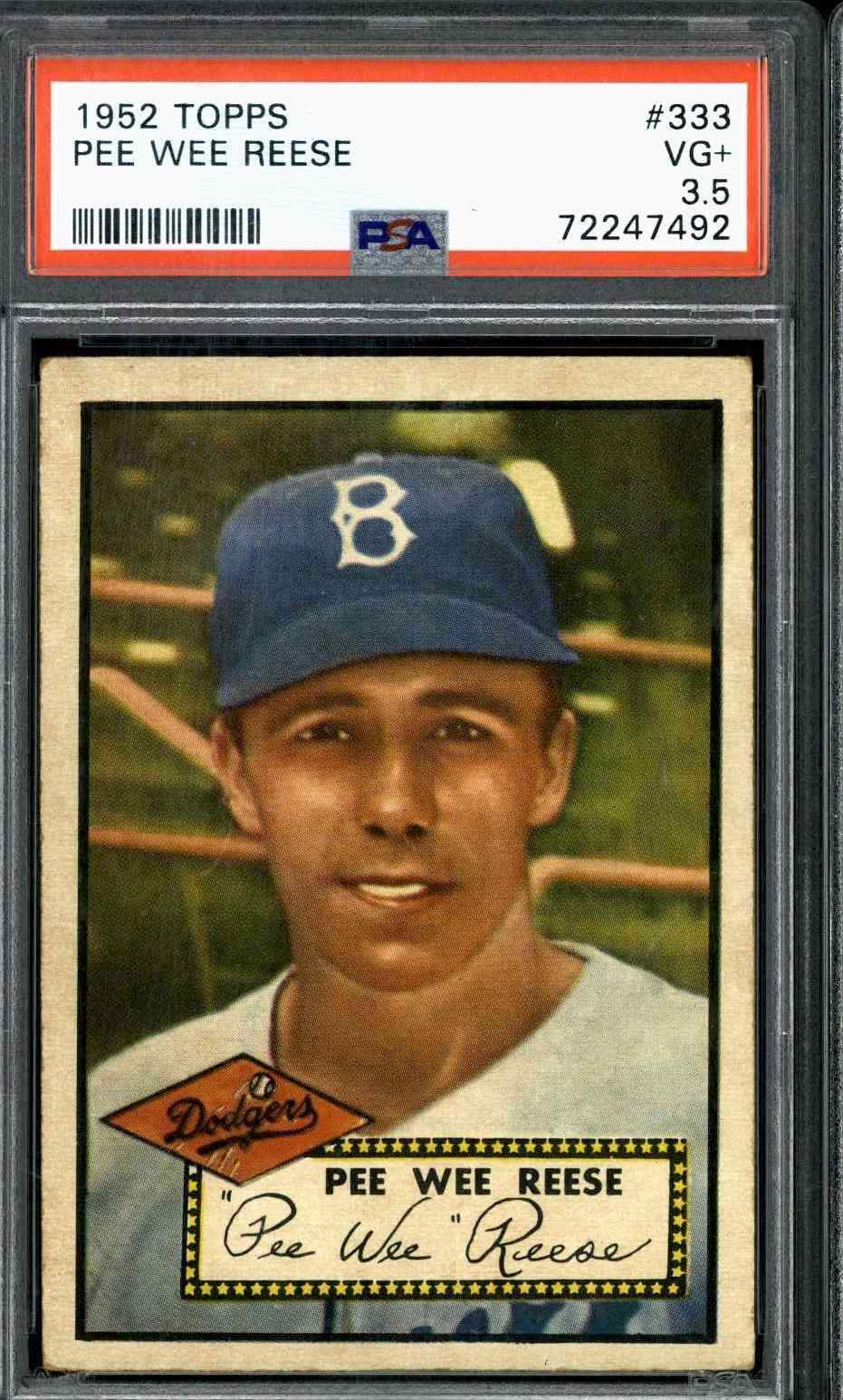 1952 Topps #333 Pee Wee Reese - PSA 3.5
