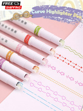 6pcs Colorful Curved Washi Tape Fluorescent P...