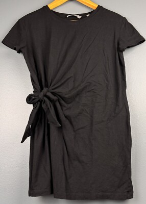 Vince Tie Waist Cotton T-shirt Dress Black Casual Size S | eBay