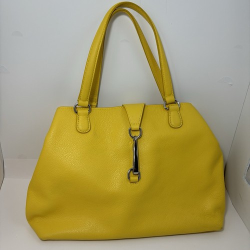 Talbots Soft Pebbled Lemon Yellow Satchel