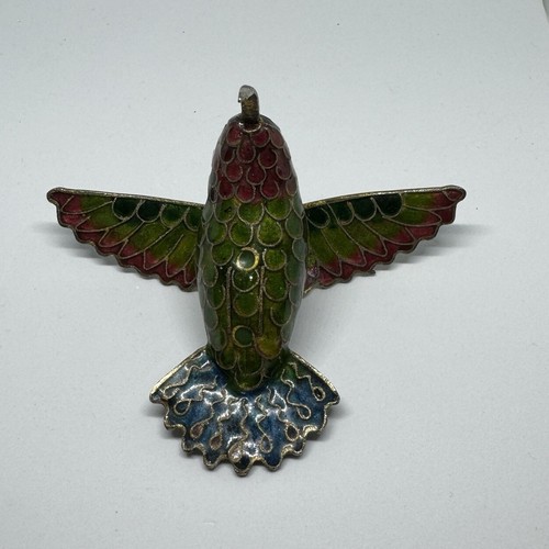 Cloisonné Hummingbird Enameled Metal - Picture 3 of 11