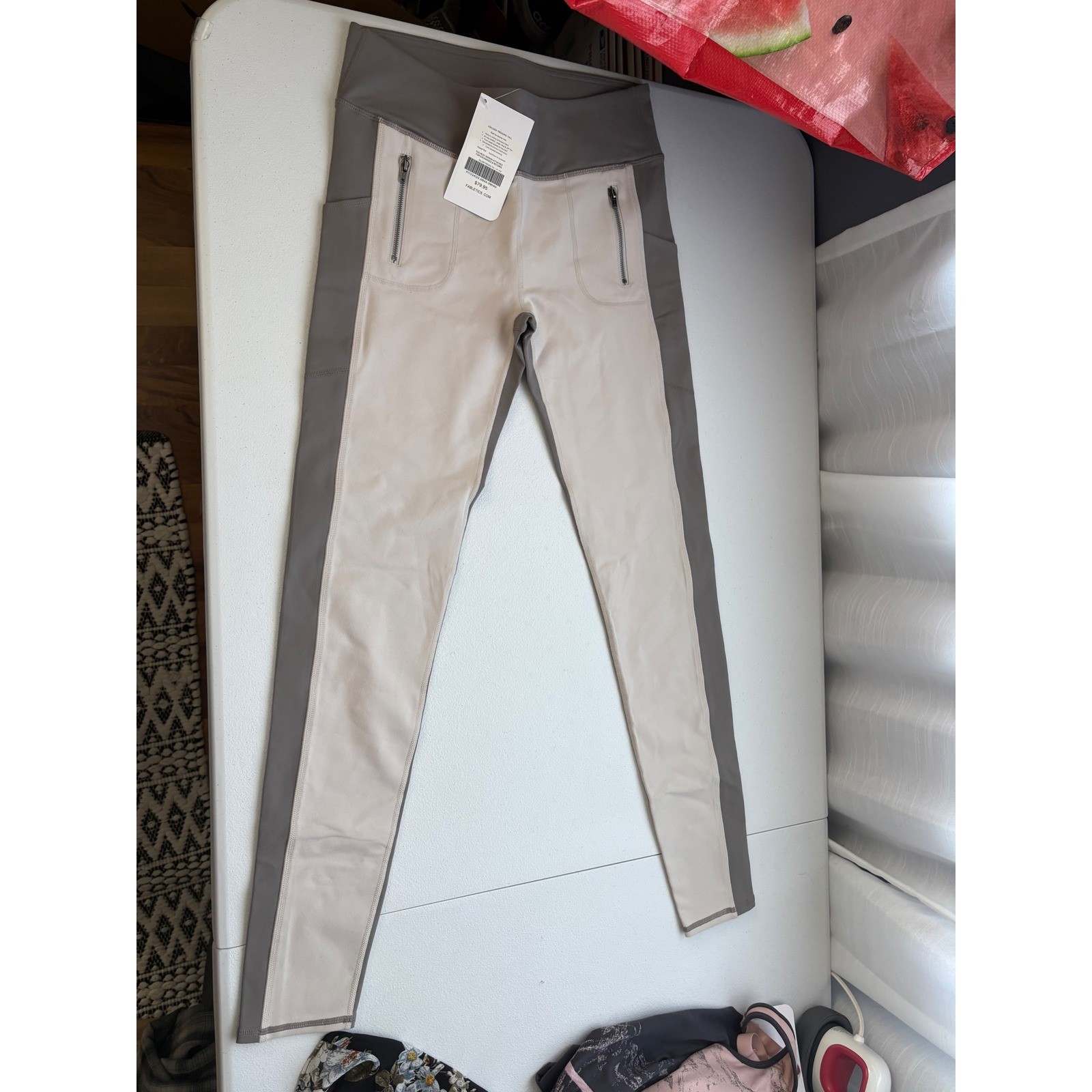 Fabletics Color Block Leggings with Pockets for Athleisure Wear