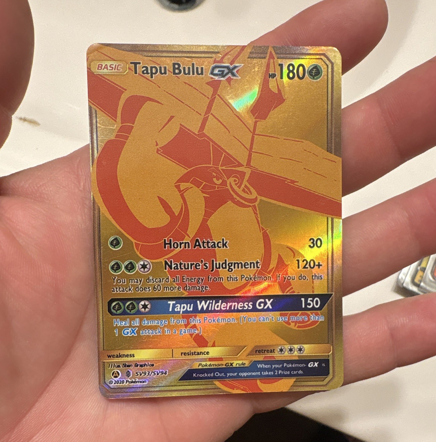 Pokémon Company Tapu Bulu GX SV91/SV94 Hidden Fates SV Full Art Holo HP180 EN