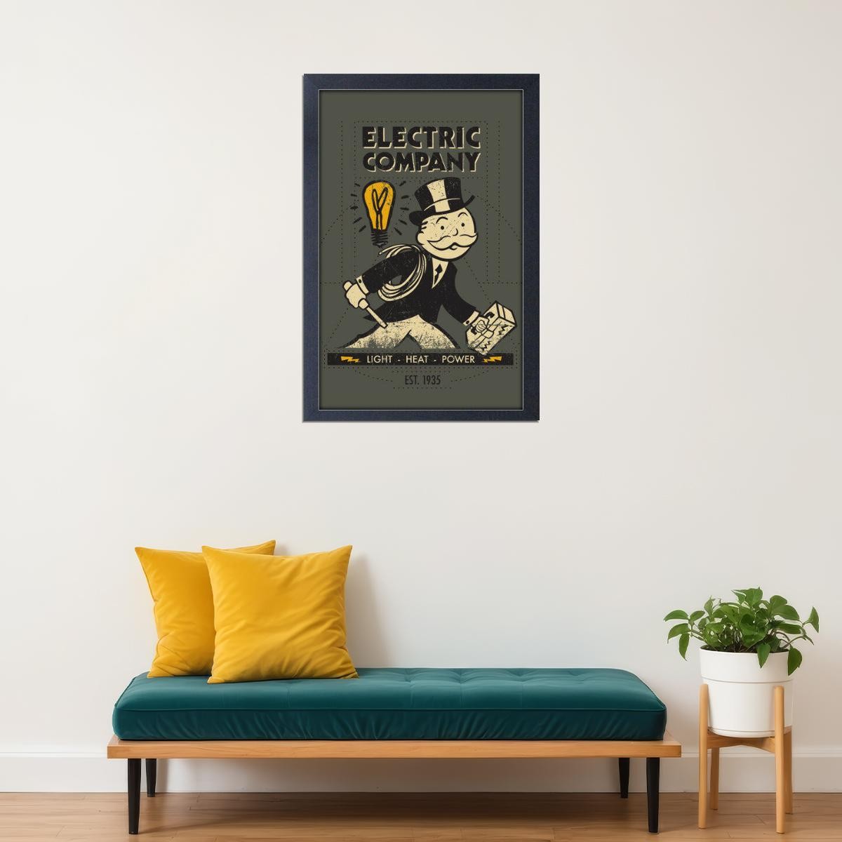 638428 Monopoly Electric Company Board Games Vintage Wall Decor Poster
