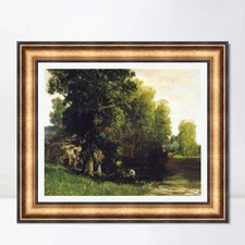 Framed Canvas Art Giclee Print Series#004 by Gustave Courbet Home Office Decor