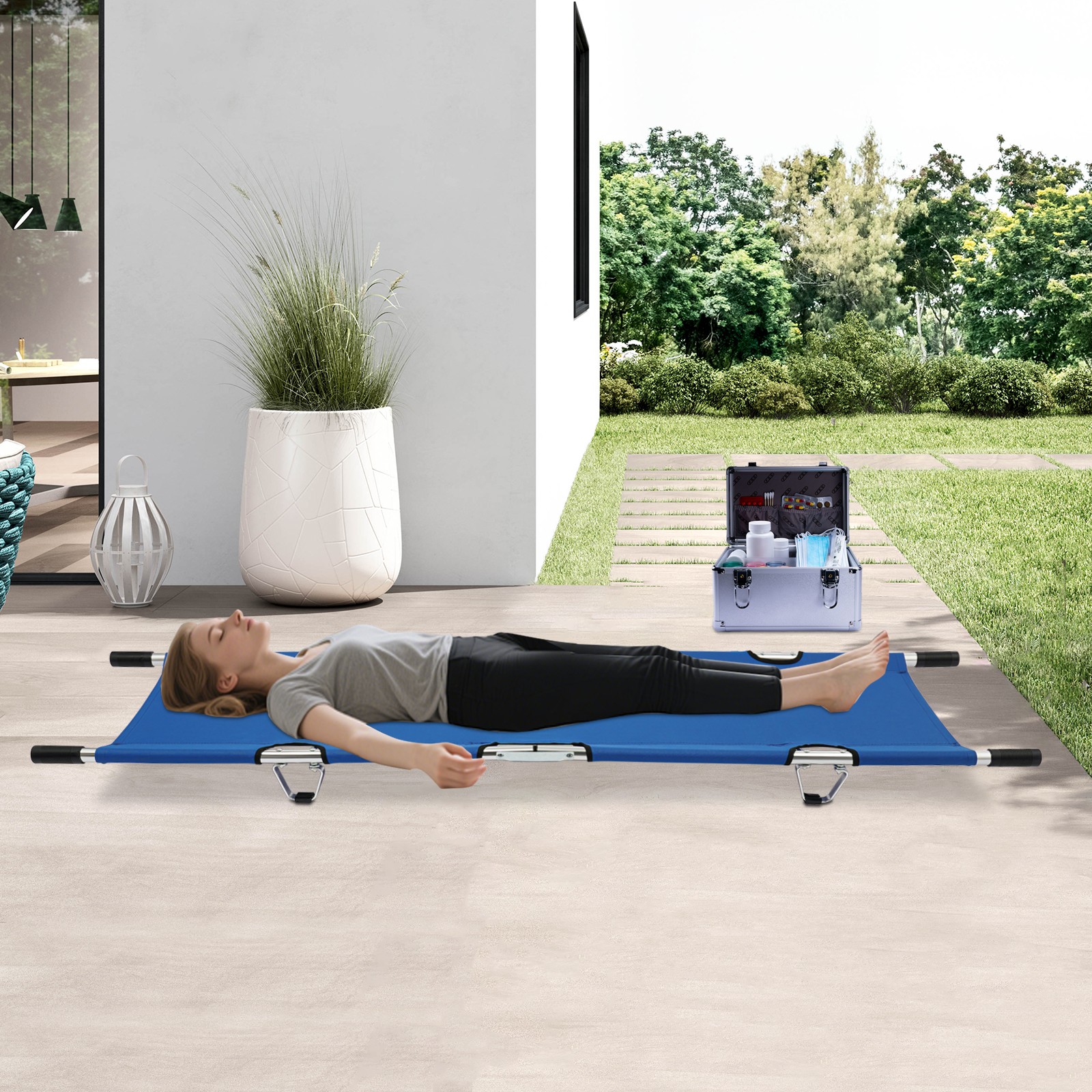 Emergency Foldable Stretcher Medical Stretcher Transport Stretcher 350.53 lbs