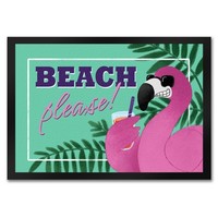 Beach Please FußMatte In 35X50 Cm Mit Coolem Flamingo
