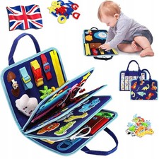 Image of MONTESSORI BUSY BOARD SENSORY LEARNING ACTIVITY TOY TRAVEL PORTABLE FABRIC GIFTS