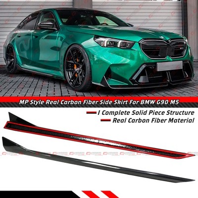 For 25-26 BMW G90 G99 M5 MP Style Add-on Real Carbon Fiber Side Skirt Extension