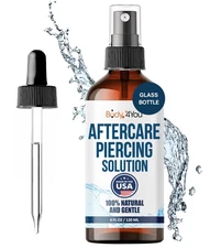 Bodyj4You Piercing Aftercare Spray W Dropper - Saline Natural Recovery Formula -