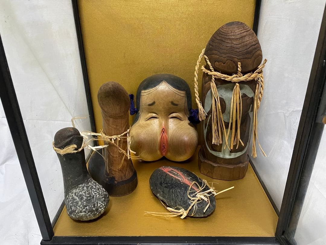 Japanese Kokeshi Doll Folk art wood carving sex god religiou