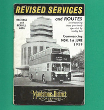 Maidstone & District Hastings & Bexhill revised services & routes 1.6.1959