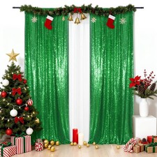 Sparkly Green Sequin Backdrop Curtains 2FT x 8FT - 2 Panels for Wedding  Party