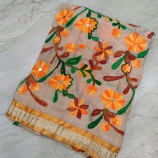 Exotic Indian Bridal Phulkari Wedding Dupatta Embroidery Scarf Veil Stole Hijab