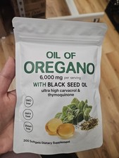 Oregano Oil Black Seed Oil 6000mg 300 Softgels GMO Dairy Gluten Free