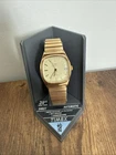 Vintage Timex Viscount 34627 Automatic Day Date Gold Tone Self Winding Watch NOS