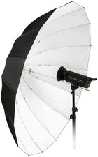 Pro 72In Parabolic White Reflective Umbrella - 16-Rib Black/White Photographic U