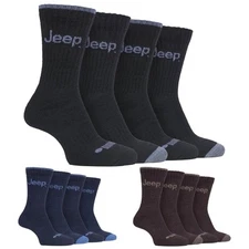 JEEP - 4 Pairs Mens Anti Blister Thick Cushioned Luxury Boot Socks for Hiking
