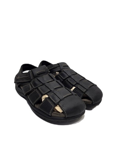 Clarks Jensen Fischer Leder Sandalen geschlossene Zehe Schuhe schwarz Herren Größe 8M - Bild 4 von 11
