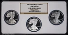 2001-2003 $1 American Silver Eagles 3-Coin Proof Set NGC PR 69 UC