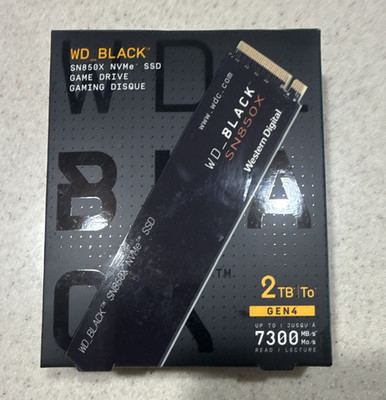 Western Digital WD_BLACK SN850X 2TB NVMe M.2 PCIe Gen4 SSD 7300/6600MB/s