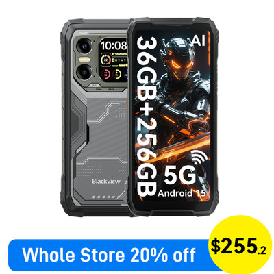 Blackview XPLORE 1 AI 5G Rugged Smartphone 36GB+256GB Android 15 20000mAh NFC
