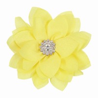 Elegante Blumenbrosche FüR Frauen, Florale Kristallbrosche, Gelb