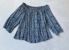 Terra & Sky Blouse Top Size 1X  (16W-18W) Flowy