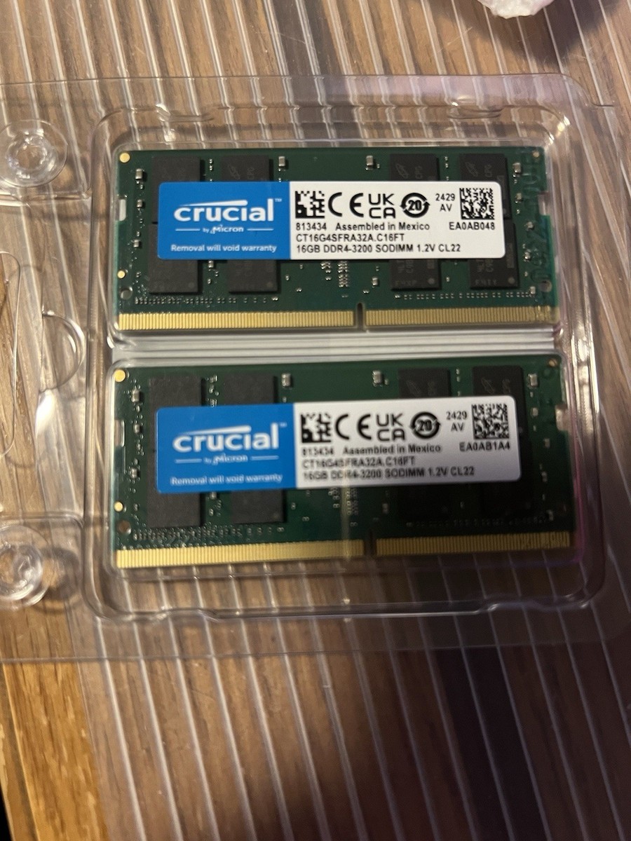 crucial DDR4-3200 32GB(16GB×2)メモリー Crucial 32GB Kit (16GBx2) DDR4-3200 SODIMM | CT2K16G4SFRA32A