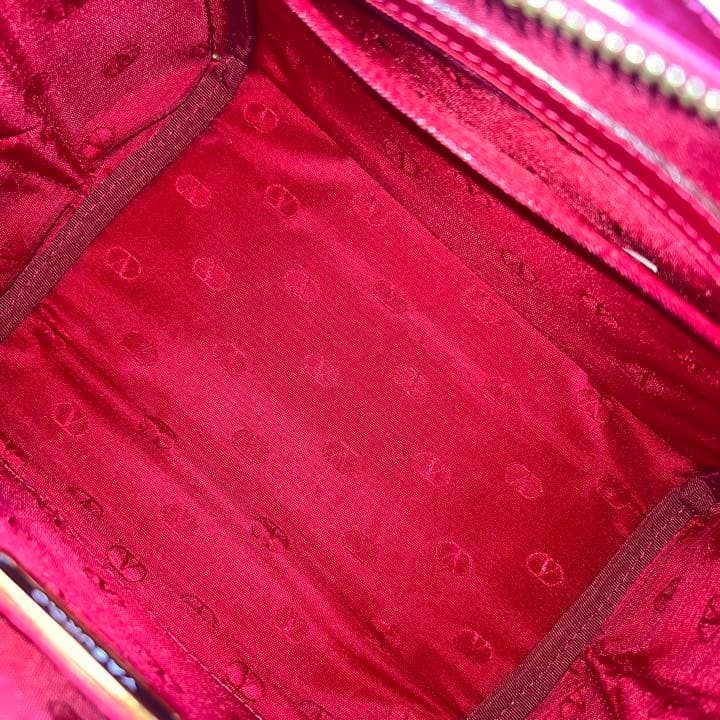 VALENTINO Women 2Way Shoulder Hand bag Leather V Logo Charm Red Gold from japan thumbnail 16