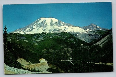 Mount Rainier WA Stevens Canyon Road Postcard 1960s Smith-Western Co.