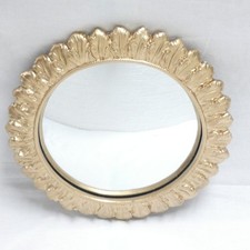 Très joli miroir bombé doré - Miroir sorcière en parfait état