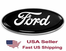 Ford Logo Emblem Premium 4.5 Black White Oval Black Logo For Grille Tailgate