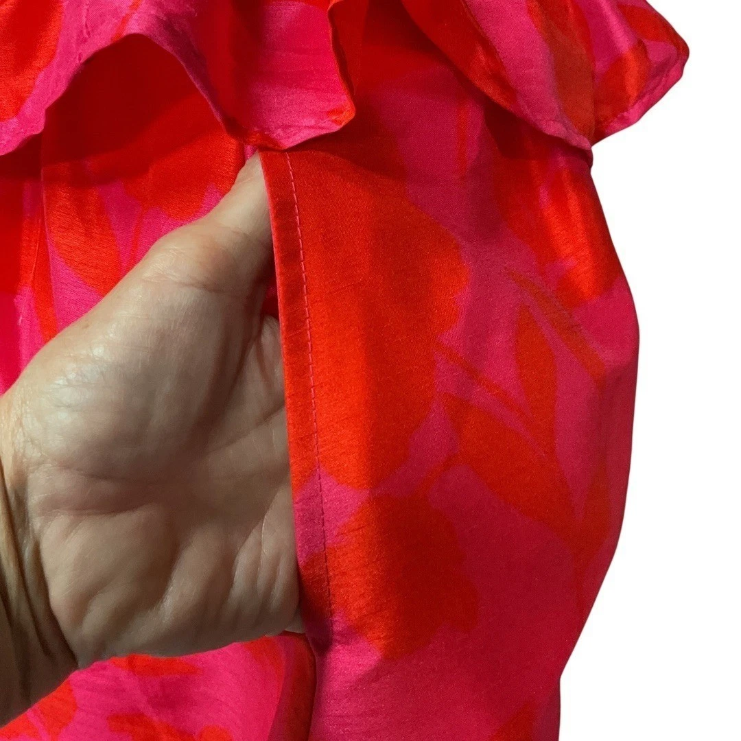 Abito midi Kate Spade Target classico floreale senza maniche peplo taglia 6 nuovo con etichette