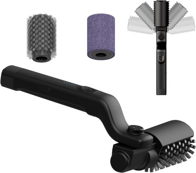 #ad Rechargeable Black Electric BBQ Grill Brush with Two Replacement Brushes $49.69