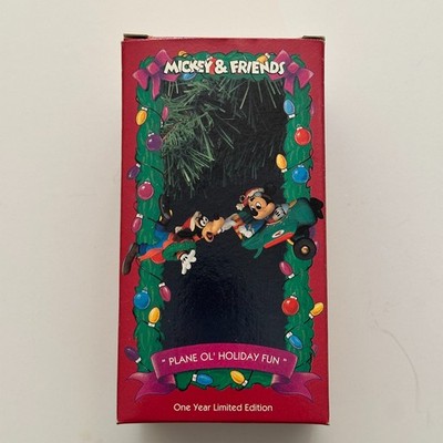 Enesco Mickey and Goofy Ornament  ''Plane Ol' Holiday Fun''