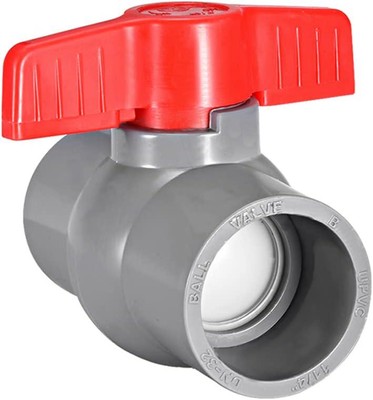 40 mm PVC Kugelhahn für Wasserzuleitung, Schlupfanschluss, grau