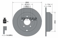 Textar Bremsscheiben Textar PRO Ø 302Mm Voll Beschichtet FüR KIA 92223403