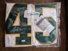 Rudy Ruettiger Signed Notre Dame College White/Green Football Jersey (JSA)