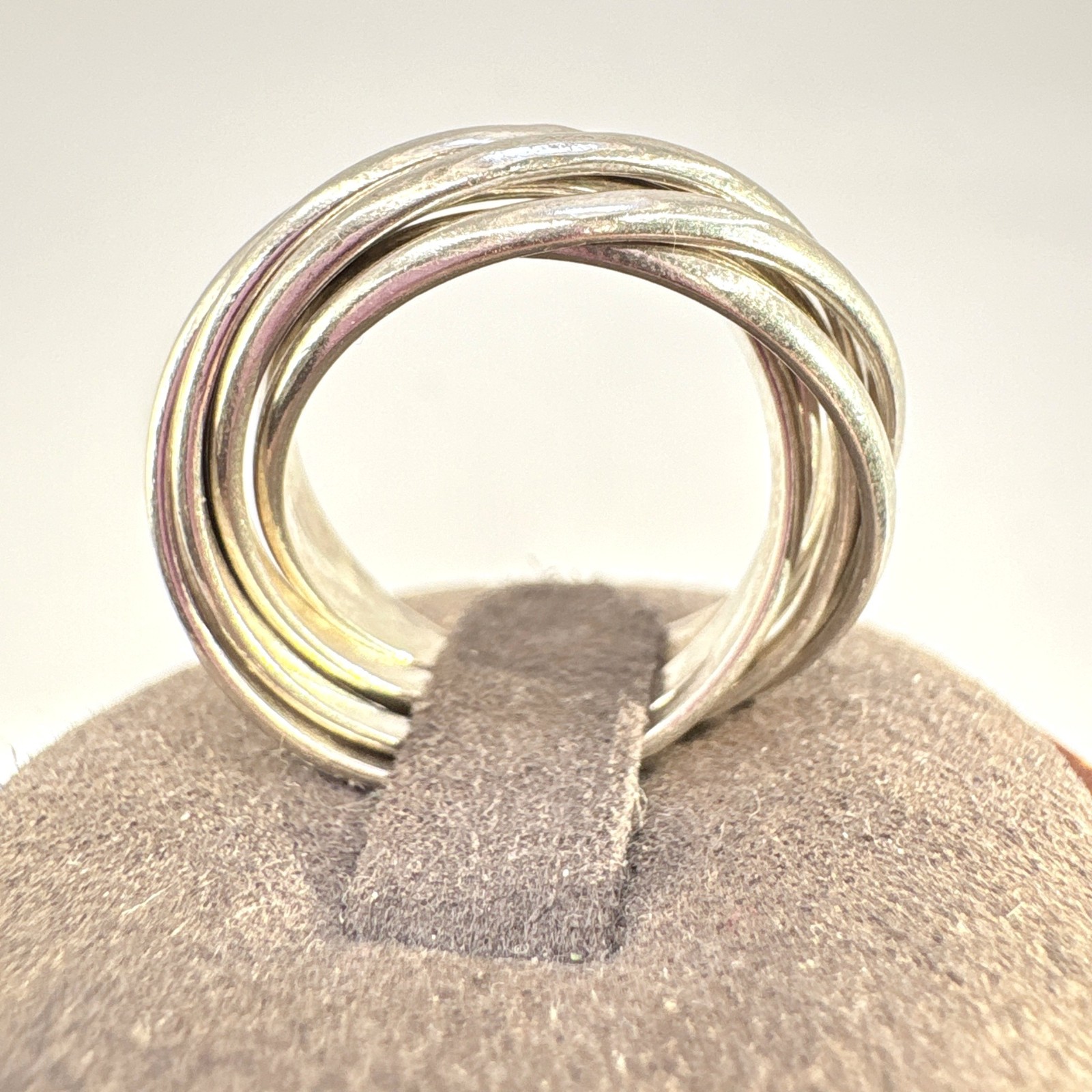 VTG Sterling Silver 925 Interlocking Rolling Ring… - image 2