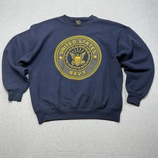 Vintage 90s Soffe United States Navy Sweatshirt Crewneck Blue Men's XL Made USA