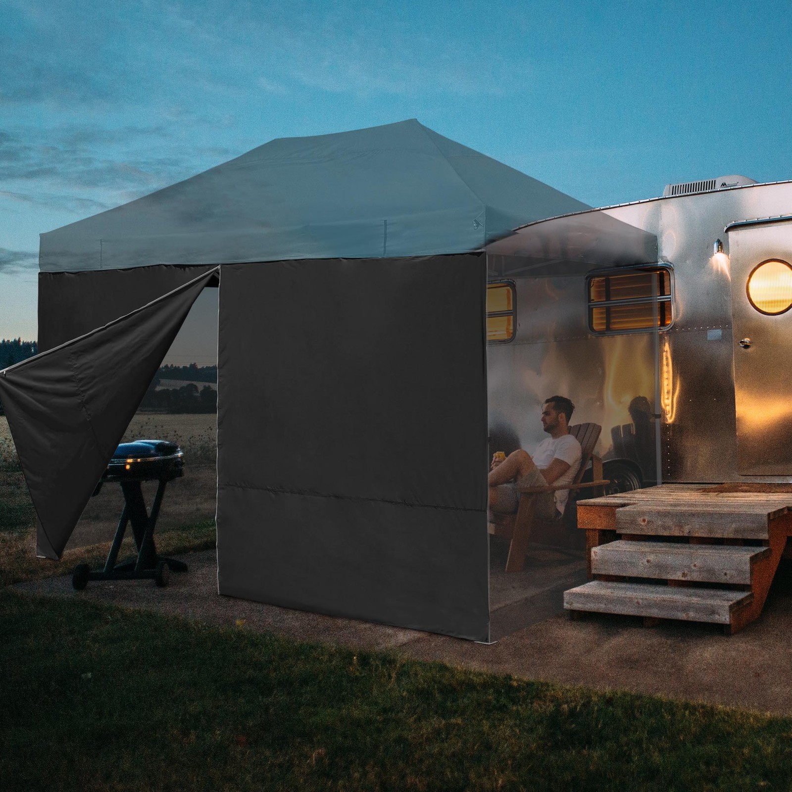 InstaHibit 1 Pack Side Wall for 10x15 Ft EZ Pop Up Canopy Tent UV50+ Zipper Lawn