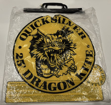 Vintage Quicksilver 25' Dragon Kite 1982 San Francisco Round Rainbow Star