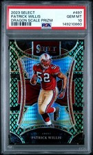 2023 PANINI SELECT DRAGON SCALE PRIZM #497 PATRICK WILLIS 52/70 PSA 10