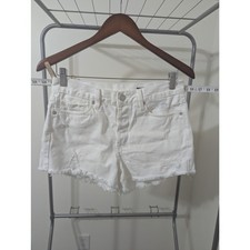 BLANK NYC White Distressed Denim Shorts Size 27 Raw Hem