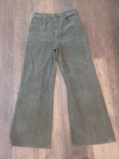 Anthropologie Pilcro pants 29 green corduroy high rise wide leg hippie boho